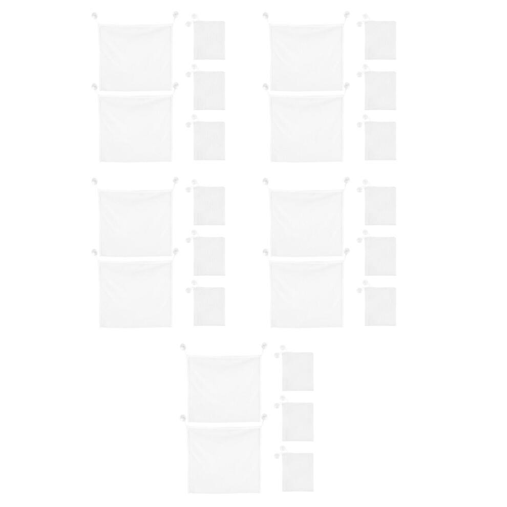 25Pcs Spacious Bath Toy Storage Nets For Tub With Suction Cups White Inoomp