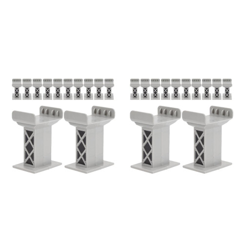 24Pcs Plastic Railway Bridge Pier Multi-Tiered Track Support Blocks
