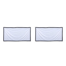 2Sets Portable Foldable White Polyester Home Outdoor Projector Screen