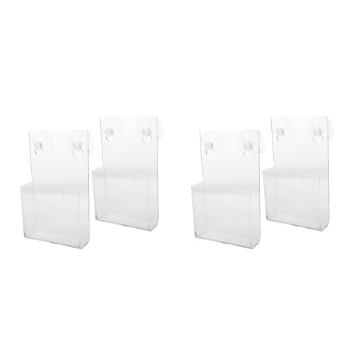 4Pcs Clear Acrylic Wall Mounted Document and Pamphlet Holder