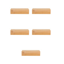 5Pcs Khaki Solid Wood Storage Boxes with Lid for Jewelry and Crafts