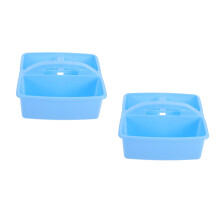 2Pcs Multifunctional Sky-Blue Plastic Craft Organizer Caddy for Kids