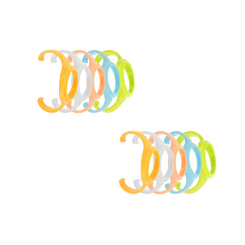 10Pcs Assorted Color Baby Bottle Handles Soft Plastic for Easy Feeding