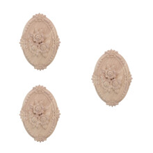 3Pcs Wood Carved Vintage Applique For Cabinet Door Decoration