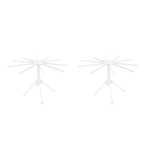 2Pcs ABS Foldable Noodle Drying Holder White Kitchen Storage Rack