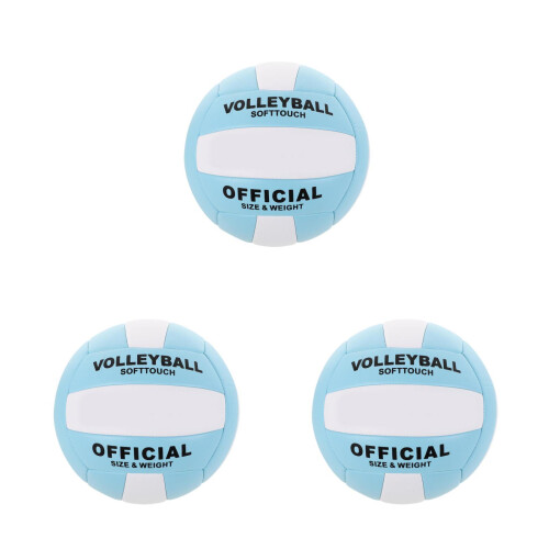 3Pcs Soft PU Volleyballs Official Size 5 Indoor Training