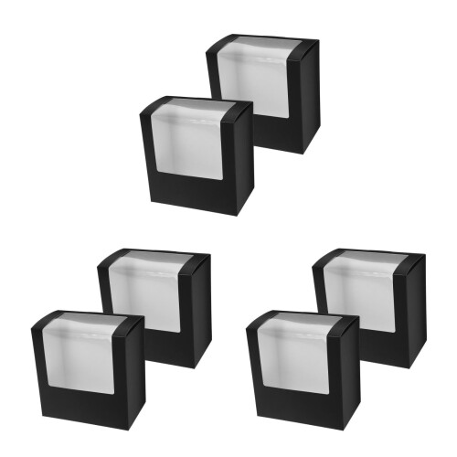 6Pcs Black Foldable Hat Storage Box with Clear Window for Travel Caps