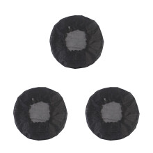 3Pcs Black Stretchable Wig Hair Nets Adjustable Breathable Mesh Caps