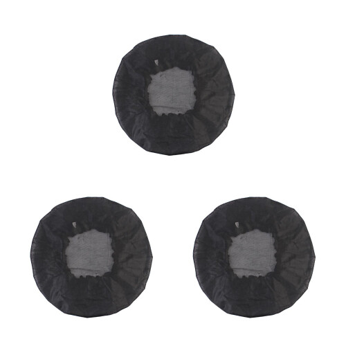 3Pcs Black Stretchable Wig Hair Nets Adjustable Breathable Mesh Caps