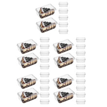 100Pcs Clear Plastic Cake Takeout Boxes Portable for Cake and Mousse