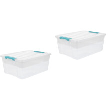 2Sets Large Clear PP Storage Case with Lid Convenient and Portable