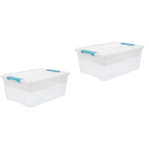 2Sets Large Clear PP Storage Case with Lid Convenient and Portable