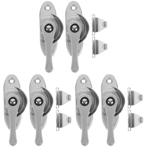 6Sets Silver PVC Window Locks for Sliding Windows Child Safety Durable