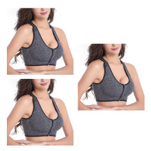 3Pcs Cross Bra Padded Grey Shockproof for Active Exercise