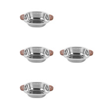 4Pcs Multi-Color Stainless Steel Double Handle Salad and Dessert Bowls