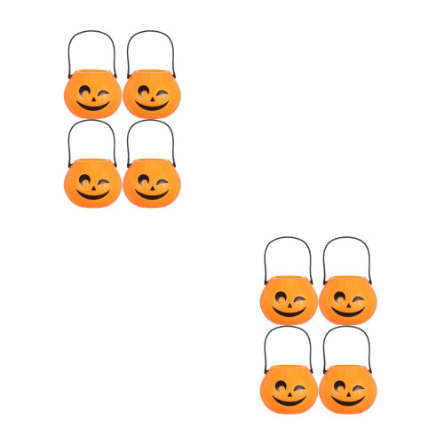 8Pièces Mini Seaux Orange Pour Bonbons Halloween 2
