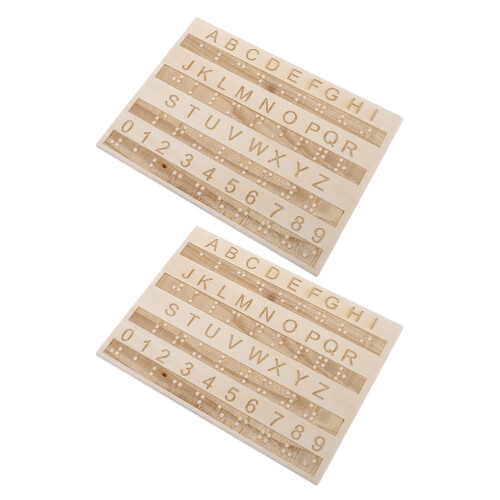8Pièces Outil Braille Bois Robuste À Points Surélevés Usage Éducatif 2