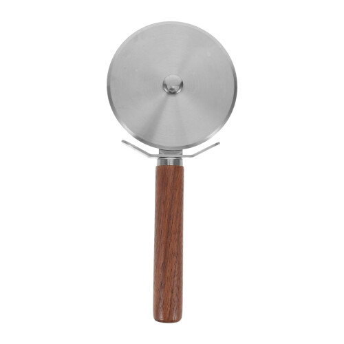 Stainless Steel Pizza Roller Cutter Wooden Handle Kitchen Tool