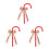 3Pcs Red Plastic Bow Costume Walking Stick Cane Prop for Roleplay 1
