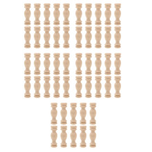 50Pcs Solid Wood Small Roman Column Pillars Khaki for Indoor Staircase