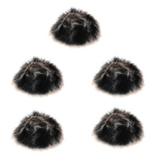 5Pcs Portable Black Microphone Wind Muff Covers Noise Reducing Clip-on