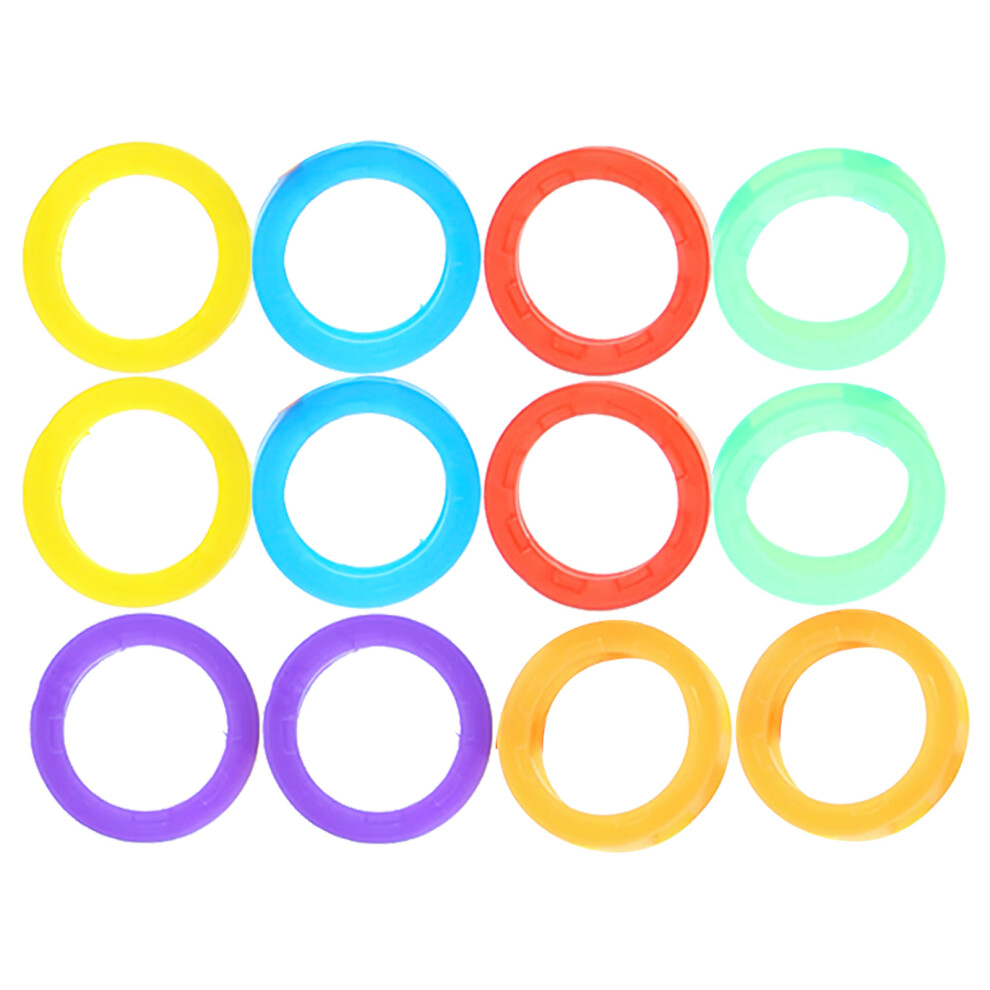 12Pcs Bright Colored Silicone Key Caps With Elastic Identifier Rings 3703348655938