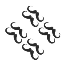 8Pcs Soft Fabric Fake Mustaches Black for Party Costume and Masquerade