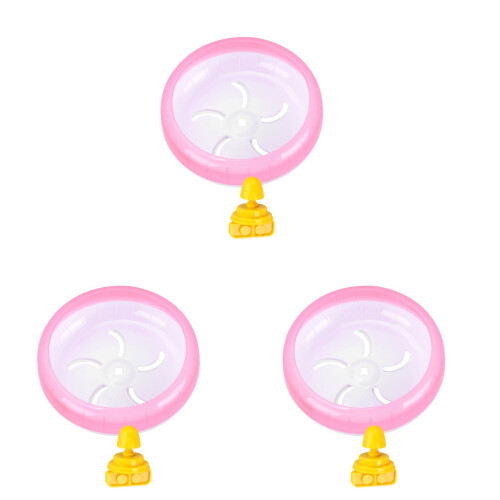 3Pièces Roue D'exercice Rose Pour Petit Animal Silence 2