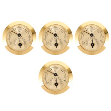 4Pcs Small Violin Hygrometer Golden Zinc Alloy Guitar Humidity Gauge