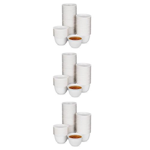 144Pcs White PP Tea Cups for Household Storage