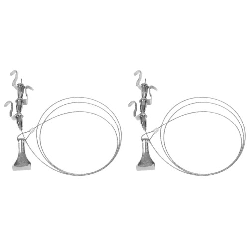 2Pcs Durable Silver Steel Picture Hanging Wire and Rail Hook System