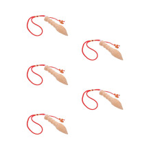 5Pcs Portable Beige Wooden Calligraphy Brush Plaything Decorative Toy