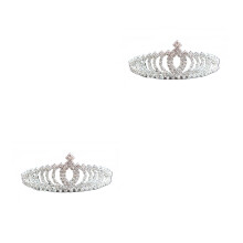 2Pcs White Rhinestone Alloy Wedding Crown Bridal Hair Accessories