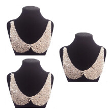 3Pcs Sparkling Crystal Bowknot False Collar Necklace for Girls