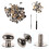 180Sets Practical Brass and Iron Rivet Studs Screw Kit Assorted Colors 10
