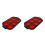 2Pcs Reusable Silicone Muffin Pan 6-Cups Non-Stick Red Baking Tray 9