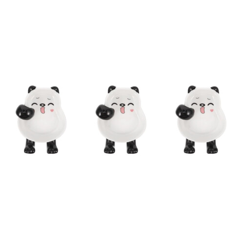 3Pcs Ceramic Soy Sauce Dishes and Dual Use Chopstick Rests