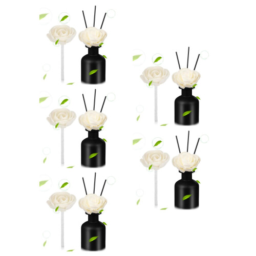 10Pcs Beige Faux Flower Reed Diffusers with Scent Home Decor