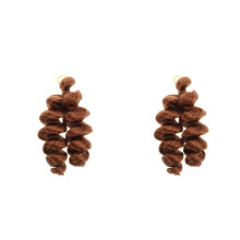 2Pcs Light Brown Curly Wig for Women Synthetic Braided Hair Extensions