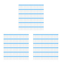 1500Pcs Blue Plastic Push Pins for Wall Hangings and Cork Boards