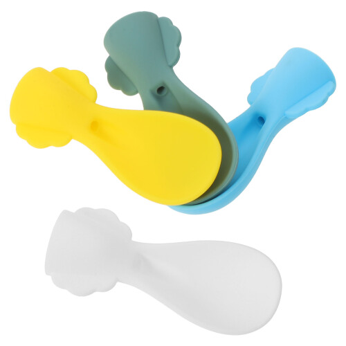 8Pièces Cuillères Silicone Bébé Réutilisables Multicolores Pour Purée 1
