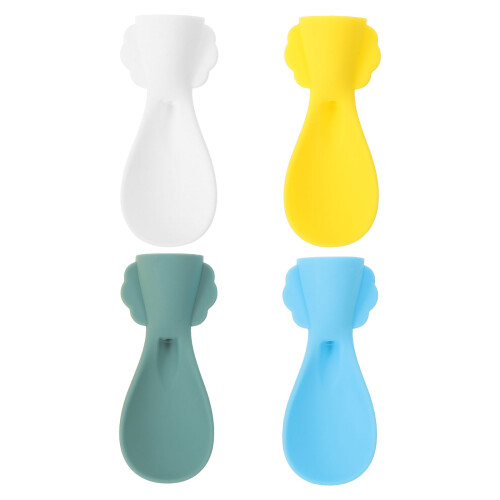 8Pièces Cuillères Silicone Bébé Réutilisables Multicolores Pour Purée 2
