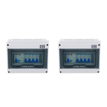 2Pcs ABS IP54 Leakage Circuit Breaker 8 Way Light Grey