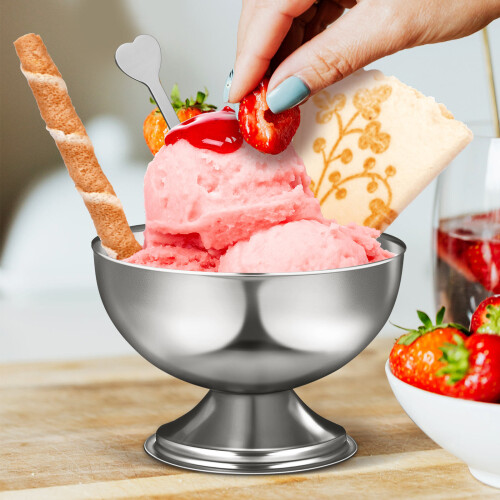 8Pièces Bols À Dessert Élégants Pied Pour Glace Salade 2