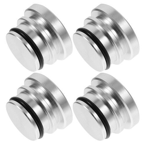 16Pcs Car Lighter Plug Replacement Caps Silver Aluminum 2