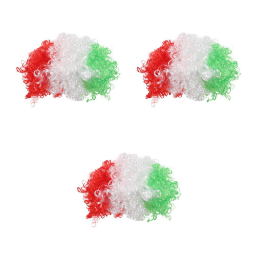 3Pièces Perruques De Carnaval Multicolores Pour Supporter 2