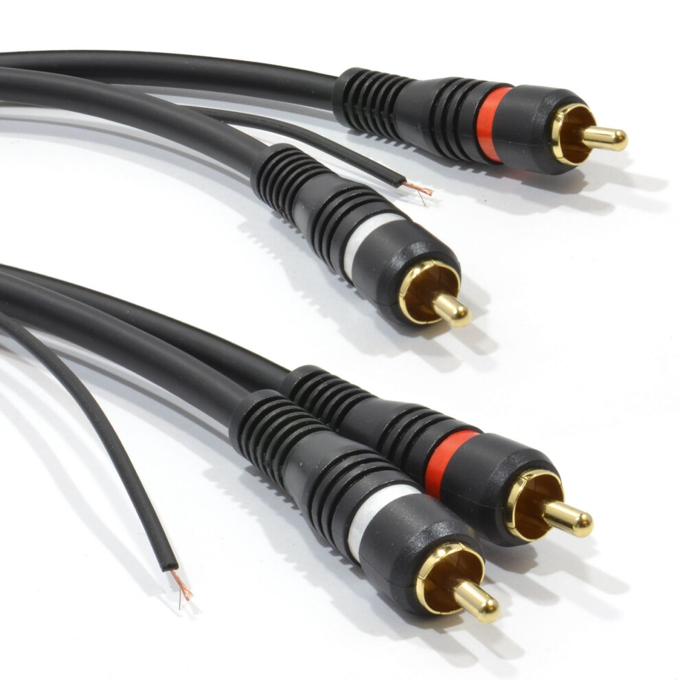 B&Q -  Twin Rca Shielded Phono Audio Cable Oxygen Free Copper & Tag Wire 1.5M - Image 3