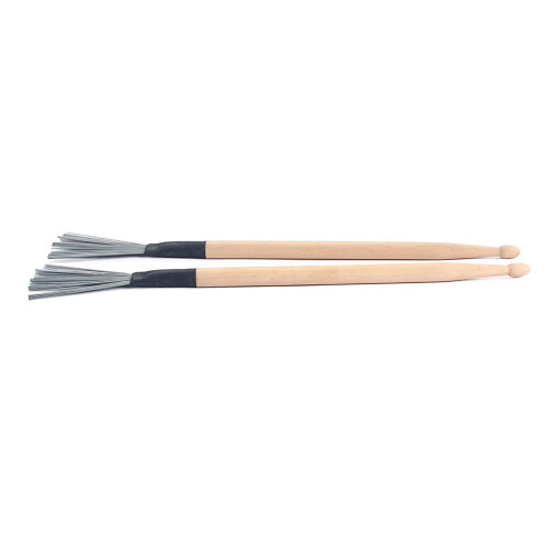 4Pièces Balais Acier Et Bois Beige Pour Batterie Polyvalents 2