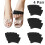16Pairs Comfortable Cotton Peep Toe Socks Black Five Toe Half Socks 9