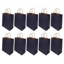 20Stk Dunkelblaue Kraftpapier Tragetaschen Mit Für Bäckerei
